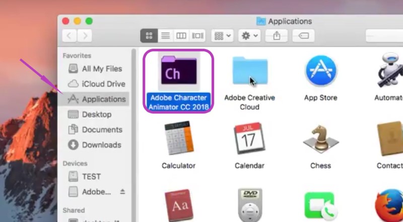 Trouvez son programme de désinstallation dans le dossier principal d'Adobe Character Animator