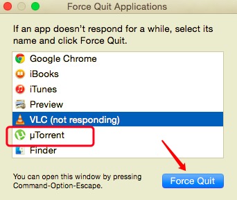 Forcer à quitter µtorrent via le moniteur d'activité