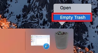 Désinstallez Handbrake sur Mac en vidant la corbeille