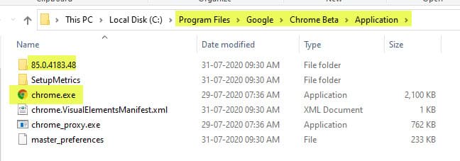 Supprimer Chrome Canary de Windows