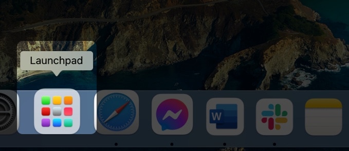 Launchpad situé sur Mac