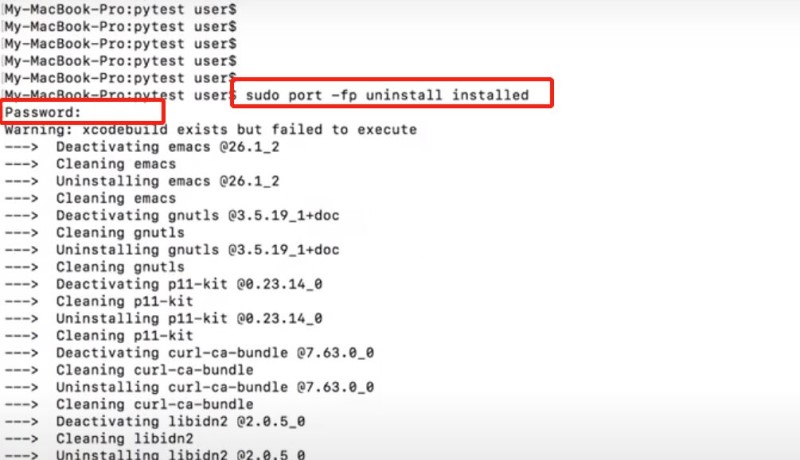 Désinstaller MacPorts sur Mac à l'aide de Terminal