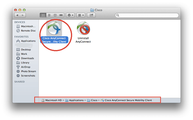 Désinstaller manuellement AnyConnect sur Mac