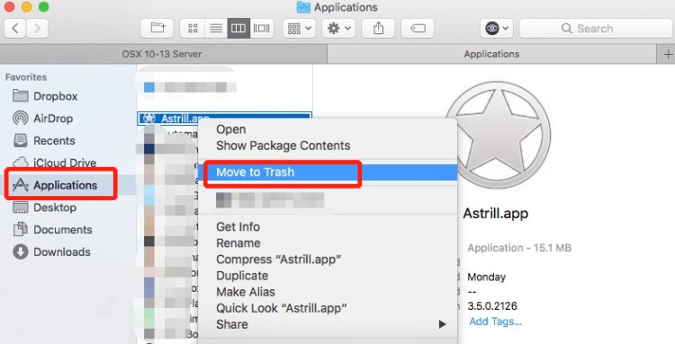 Comment désinstaller manuellement Astrill sur Mac