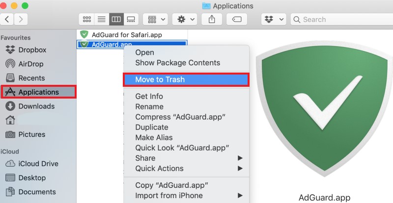 Comment désinstaller manuellement AdGuard sur Mac