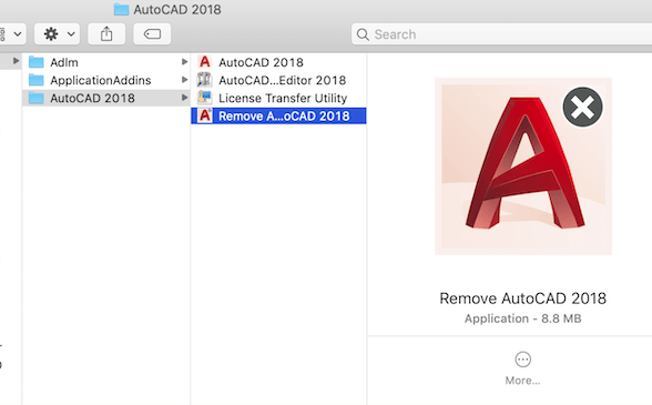 Désinstaller manuellement AutoCAD sur Mac