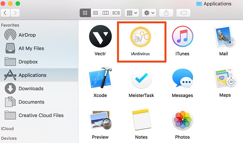 Désinstaller manuellement iAntiVirus sur Mac