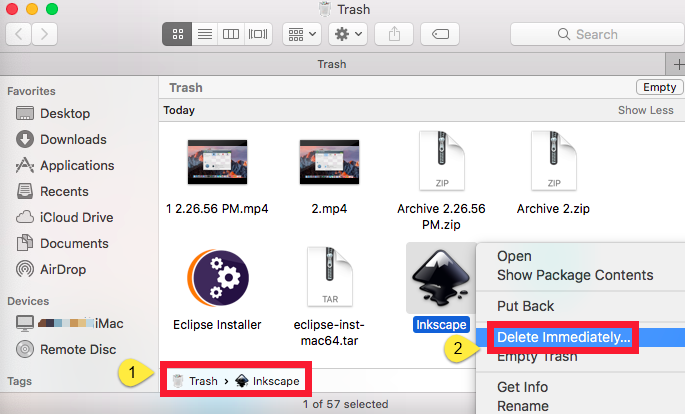Désinstaller manuellement Inkscape sur Mac
