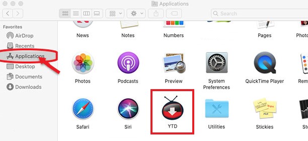 Désinstaller manuellement YTD sur Mac