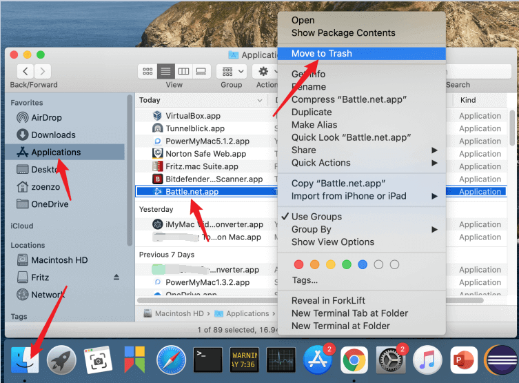 Désinstaller manuellement Battle.net sur Mac