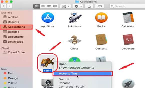 Désinstaller manuellement Fetch sur Mac
