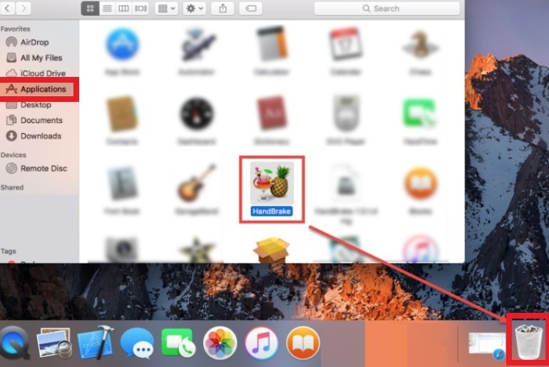 Désinstaller manuellement Handbrake sur Mac
