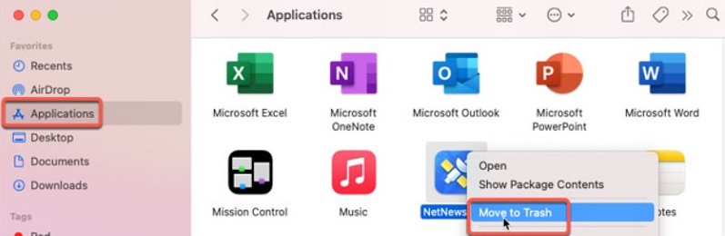Supprimer NetNewsWire de Mac