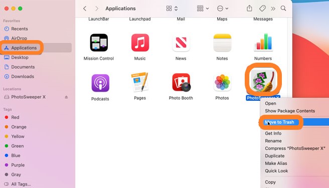 Désinstaller manuellement PhotoSweeper sur Mac