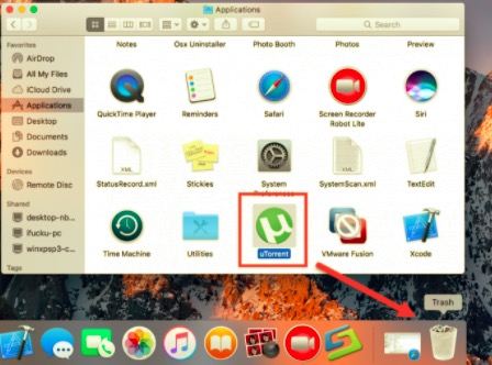 Comment désinstaller uTorrent sur Mac via la corbeille