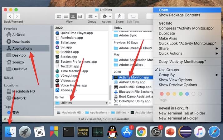 Quittez Adobe CCXProcess depuis Mac via Activity Monitor