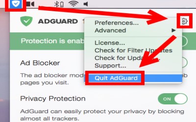 Quittez AdGuard avant de le désinstaller