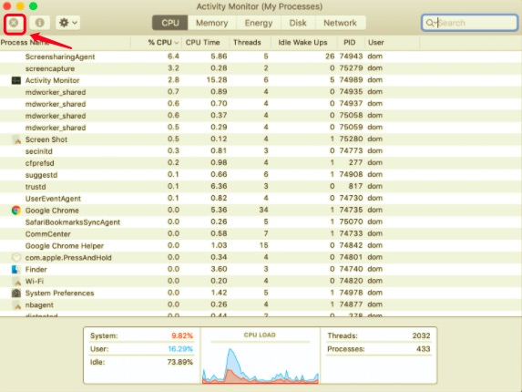 Quittez CUDA via Activity Monitor avant de le désinstaller