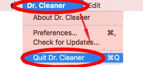 Quittez Dr. Cleaner avant de le supprimer