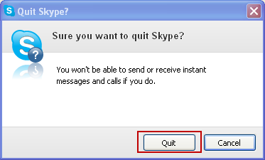 Quitter Skype