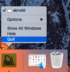 Quitter pour désinstaller ForkLift sur Mac