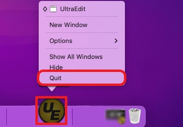 Quittez UltraEdit avant de le supprimer