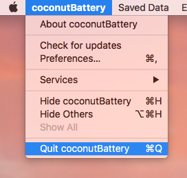 Quitter pour désinstaller CoconutBattery
