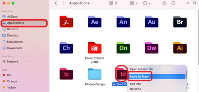 Désinstaller manuellement Adobe InDesign sur Mac