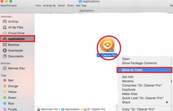 Désinstaller manuellement Dr. Cleaner sur Mac