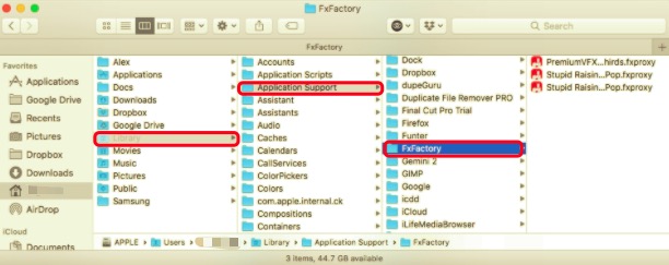 Désinstaller manuellement FxFactory sur Mac avec tous les fichiers associés