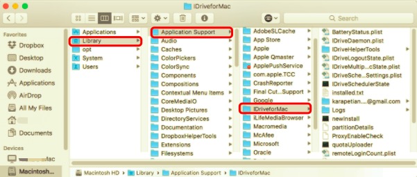 Désinstaller manuellement IDrive sur Mac avec tous les fichiers associés
