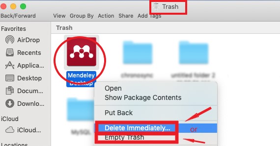 Désinstaller manuellement Mendeley sur Mac