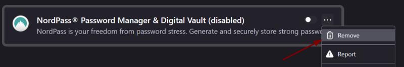 Désinstaller les extensions NordPass des navigateurs