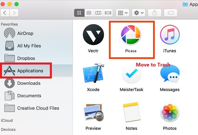 Désinstaller manuellement Picasa sur Mac