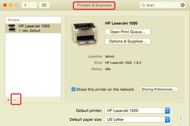 Supprimer les imprimantes de Mac
