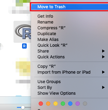 Désinstaller manuellement R pour Mac