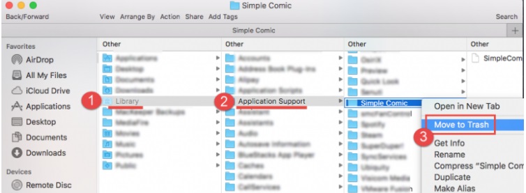 Étapes manuelles pour désinstaller Simple Comic sur Mac