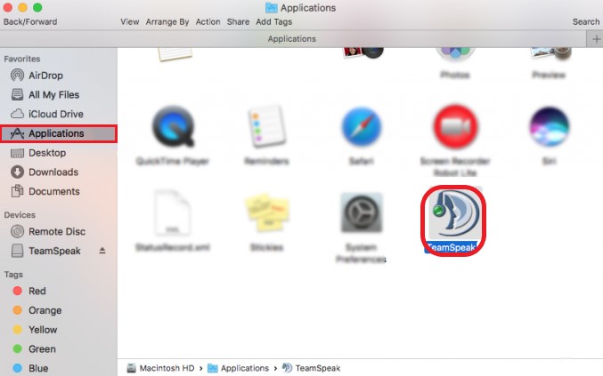 Désinstaller manuellement TeamSpeak sur Mac