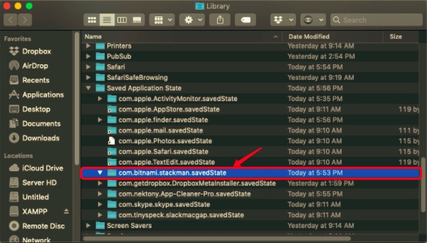 Désinstaller XAMPP sur Mac avec les fichiers restants