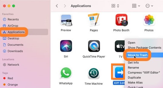 Désinstaller manuellement l'éditeur XLIFF sur Mac
