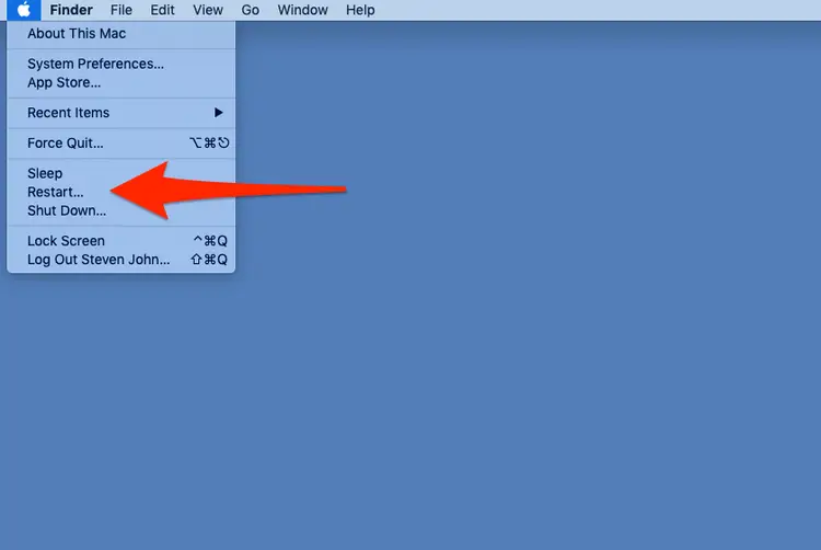 Redémarrez le Mac pour désinstaller manuellement Printopia sur Mac