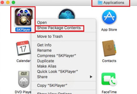 Désinstaller manuellement 5K Player sur Mac
