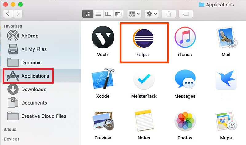 Supprimer Eclipse de Mac