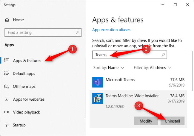 Désinstaller Microsoft Teams sur Windows