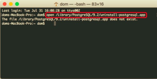 Désinstaller Postgres sur Mac via Terminal
