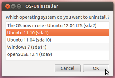 Désinstaller Ubuntu à l'aide de OS-Uninstaller
