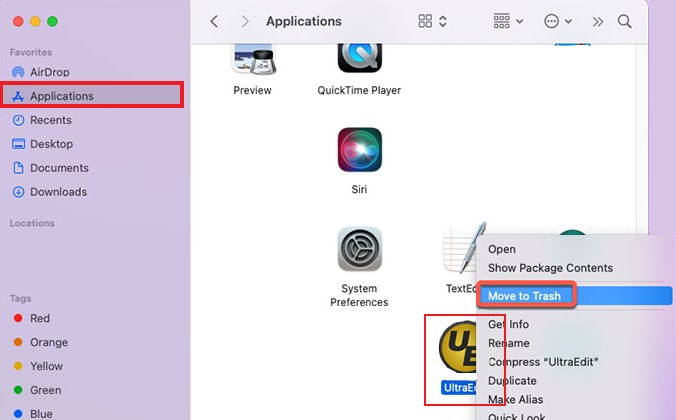 Désinstaller manuellement UltraEdit sur Mac