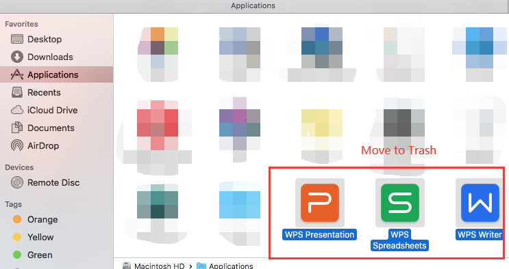 Désinstaller manuellement WPS Office sur Mac