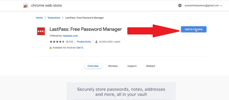 Ajouter l'extension LastPass à Chrome