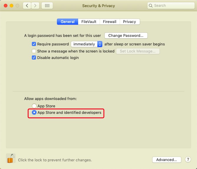 Modifier les préférences de sécurité pour le téléchargement d'applications sur Mac